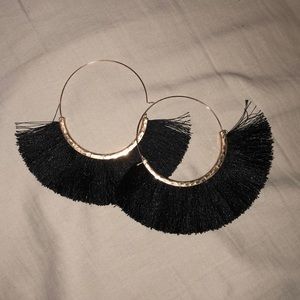 Hoop earrings with fringe
